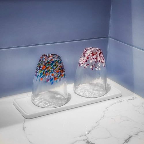 Miniatura 4 de Bandeja de cerámica para fregadero de baño, bandeja grande para velas, bandeja rectangular para perfumes, joyas, toallas, velas, jabón, decoración