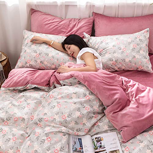 Reversible Franela Funda Nórdica, 100% Algodón Para Cama Impresión 