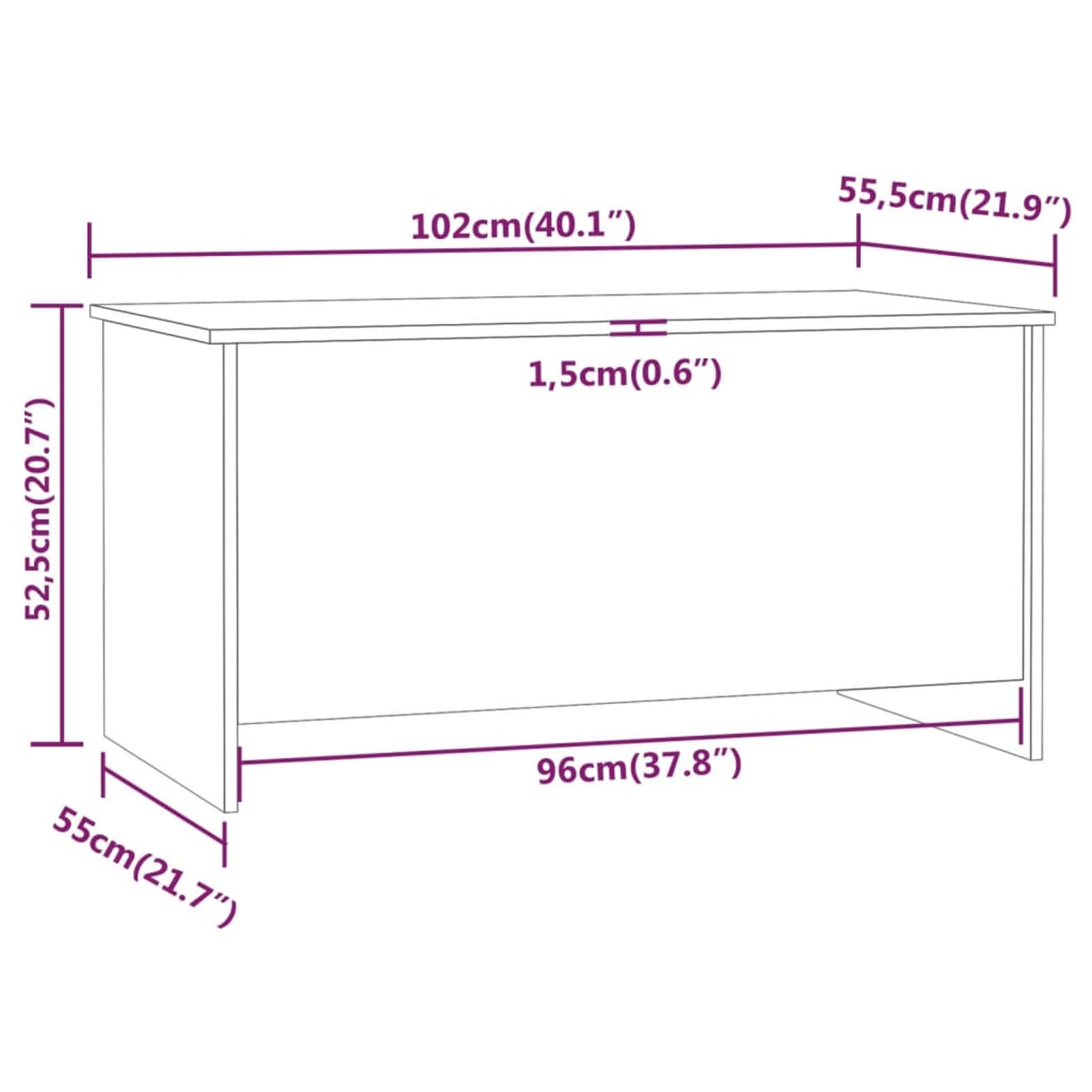 Homgoday Tavolino da caffè nero, 102 x 55,5 x 52,5 cm, in legno ingegnerizzato, tavolino da tè per soggiorno, sala d'accoglienza degli ospiti, camera da letto e mobili da ufficio