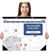 Large Desk Calendar 2026-2027 Desktop Calender 22"x17" with To-Do List & Notes, Durable Corner Pr...
