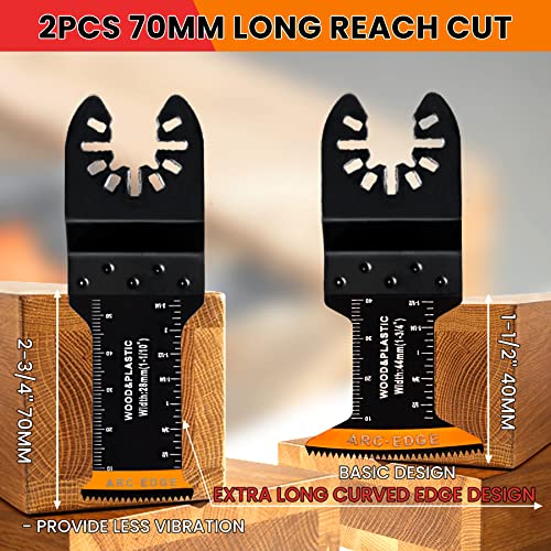 Connoo 86 Pack Oscillating Saw Blades With Case, Arc Edge Multitool Blades, Oscillating Tool Blade, Bi-Metal For Wood/Metal/Plastic Kits Fit Dewalt Milwaukee Ryobi #TOP1