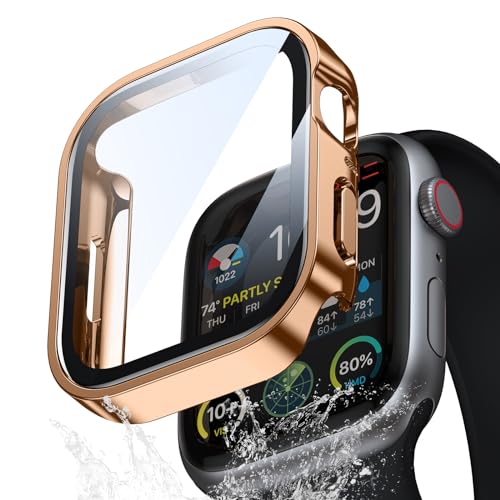 UIUIKA Apple Watch カバー Series SE2/SE/6/5/4 40mm 対応 アップルウォッチ用 ケース 防水 一体型 新デザイン 3D直角エッジ Apple Watch ケース対応 全面保護 超薄型 装着簡単 耐衝撃 高透過率 指