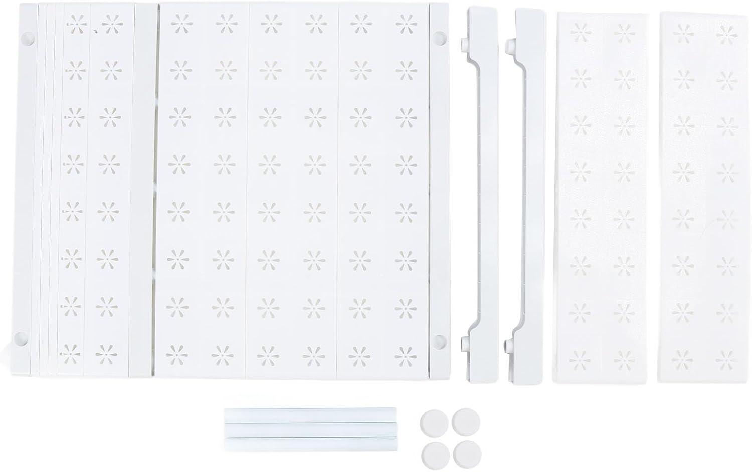 Wardrobe Organizer Shelf, Expandable Full Coverage, Punchless Installation, 42cm Width, 22cm Height - Space Saving, Tension Rod Locker, Ideal for Closet and Cabinet (Length 47-68cm / 18.5-26.8in)