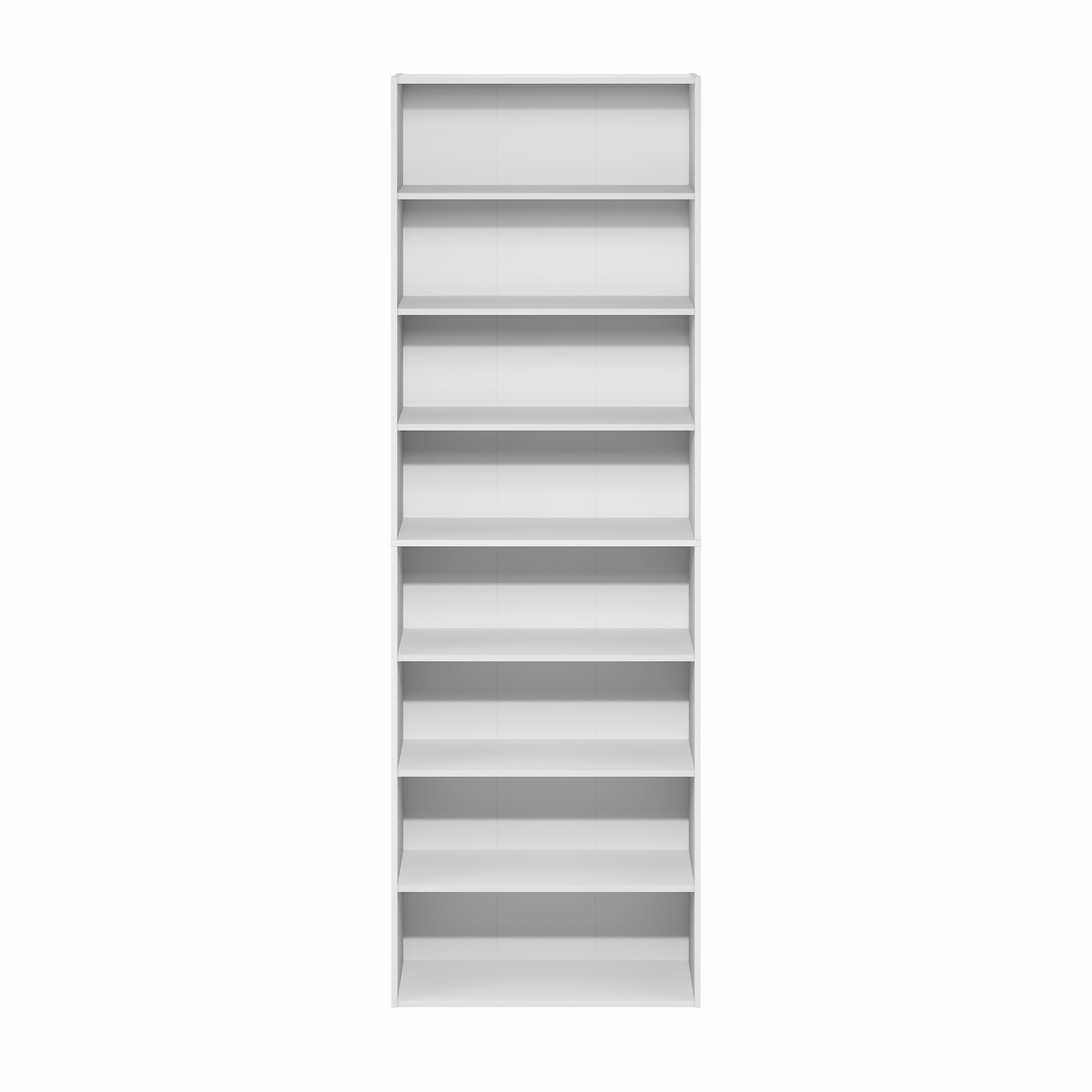 Furinno Basic 8-poziomowy regał do przechowywania, sześcienny regał do przechowywania, 30,5 x 61 x 180 cm, do salonu, sypialni, biura, biały