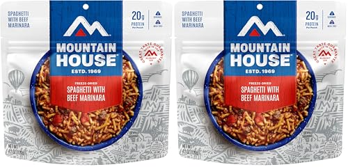 Image of Mountain House Spaghetti with Beef Marinara | Freeze Dried Backpacking & Camping Food |2 Servings (Pack of 2)
