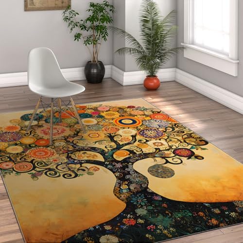 Tapis de luxe Tree of Life au design abstrait classique pour salon