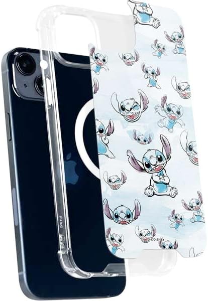 Skinit Phone Case Compatible with MagSafe iPhone 15 - Officially Licensed Disney Lilo and Stitch Pattern Design