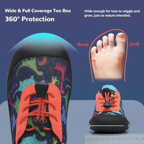 Image of WateLves Wide Toddler Water Shoes Kids Barefoot Athletic Sneakers Girls Boys Quick Dry Aqua Socks for Beach Hiking Swim Kayak Sport Accessories, Camping Essentials