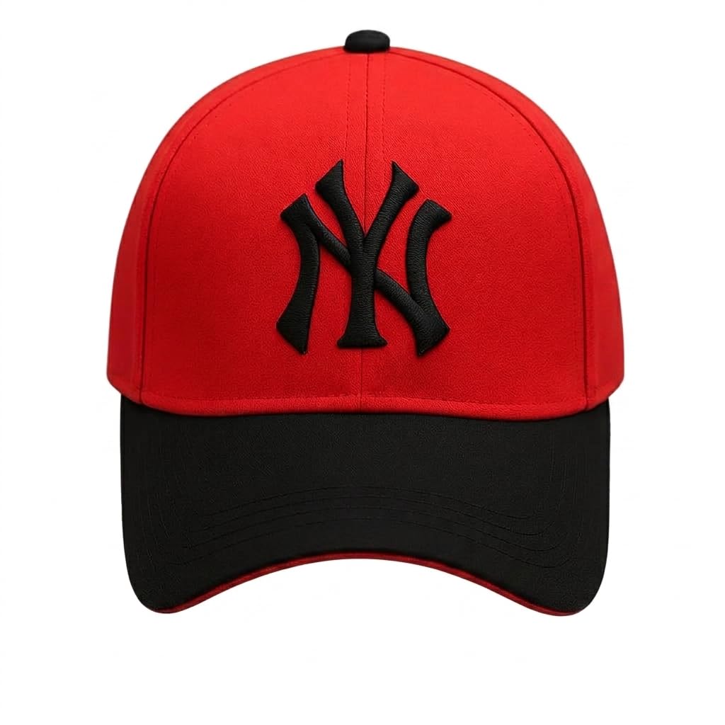 Embroidered Baseball Cap, Red with Black Logo-image-30