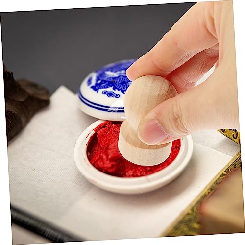 VILLCASE 5sets Wooden Stamp Replacement Handle DIY Invitation Seal Stamp Handle for Wax Seal 6pcs*5