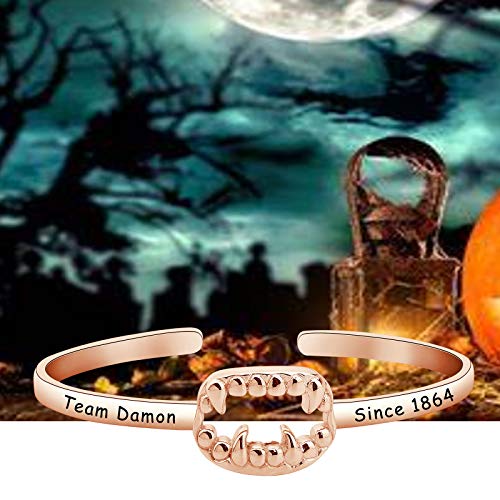 Image of CENWA Team Salvatore /Damon /Stefan Since 1864 Teeth Bracelet Vampire Fandom Gift