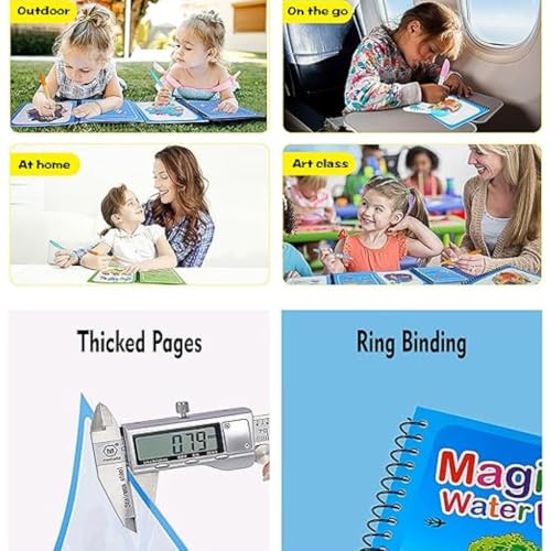 Image of Magic Water Coloring Book, Educational Fun & Bonding Time for Kids, Reusable, Mess-Free Art with Quick Dry Technology, Promote Fine Motor & Drawing Skills, Ideal Travel Toy