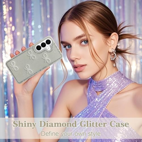 Image of DIZORO for Samsung Galaxy S26 5G case,Cute Bow Tie Aesthetic Phone Case,Trendy Slim Hard IMD Shockproof Protective Bumper Designer Phone Back Cover for Women Girls - Grey
