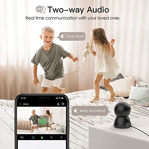 Menggood Indoor Security Camera, 2.5K Cameras For Home Security, 2.4/5Ghz Wifi Smart Pet Camera, Baby Monitor With Two-Way Audio,Night Vision,Motion Detection,Compatible With Alexa & Google Assistant #TOP3