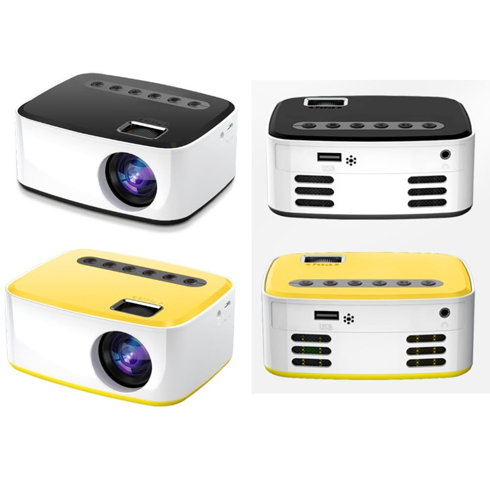 Proyector LED 1080P VersióN en la Misma Pantalla TeléFono MóVil InaláMbrico Mini Proyector Cine en Casa Reproductor de VíDeo Enchufe UE-B