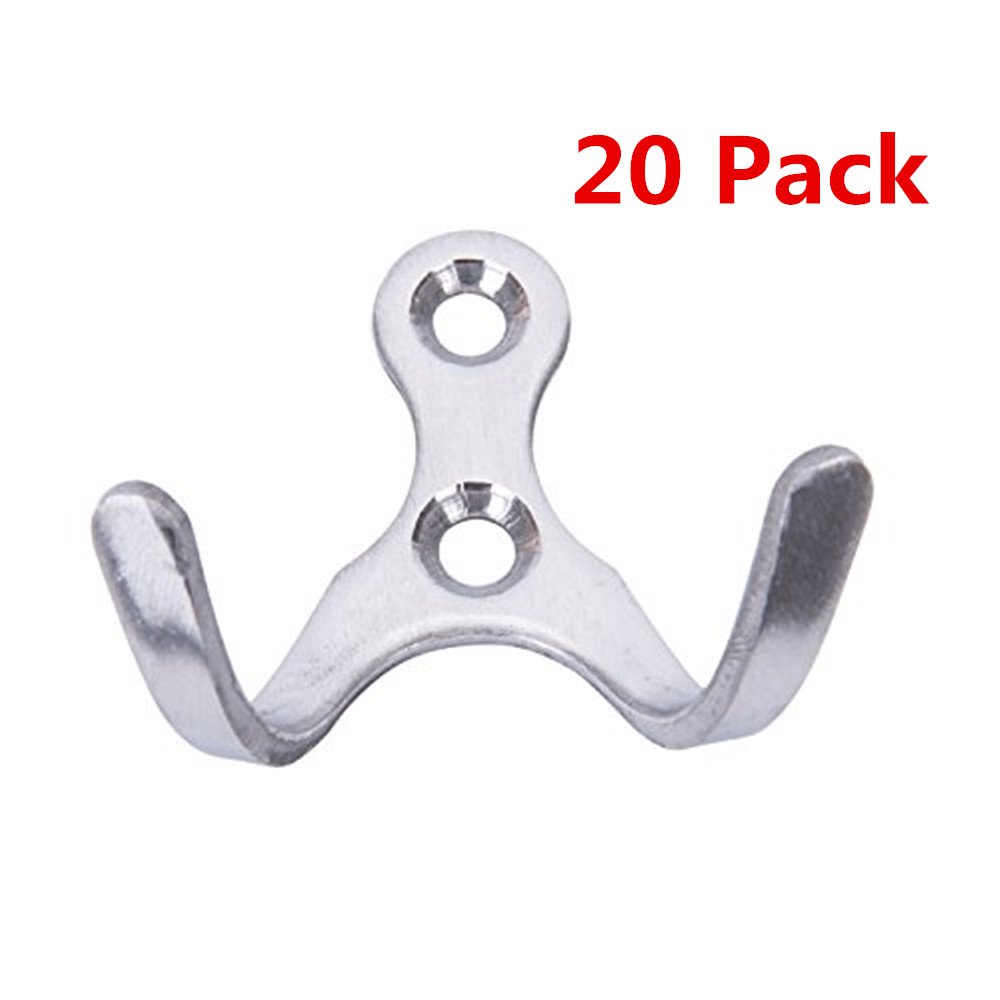 CLOCO Stainless Steel Garage Storage Organizer Double Hook Bathroom Toilet Single Robe Towel Coat Hook Rustproof Kitchen Utensil Utility Hanger