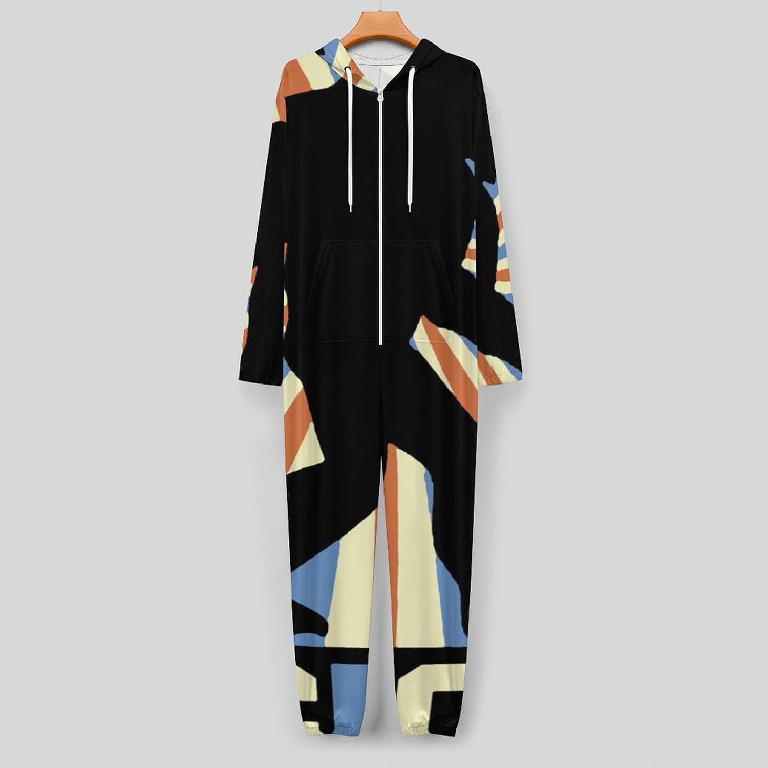 Bigfoot Vintage Sasquatch Adult Pajamas Onesie with Hood Pocket Jumpsuits One Piece Sleepwear