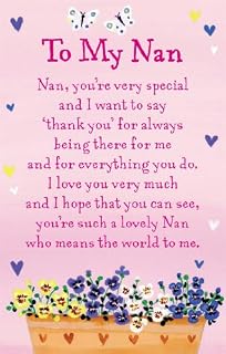 Heartwarmers To My Nan Credit Card Style Keepsake with Signature Panel