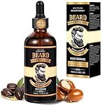 Beard Growth Oil for Men, 100% Natural Beard Oil with Argan Oil, Jojoba Oil, Castor Oil - 3.38 FL/100ML Fresh Fragrance Beard Conditioner Softens, Nourishes,Strengthens, Promotes Beard Growth