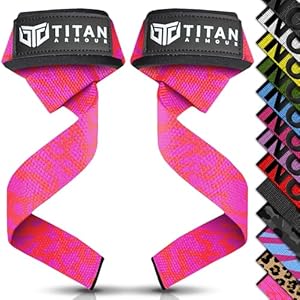 Titan Armour® Weight Lifting Straps | Extra-Long Neoprene Padded Heavy-Duty Weightlifting Straps | Deadlifts | Anti-Slip Gel Option | Gym Accessories Men & Women