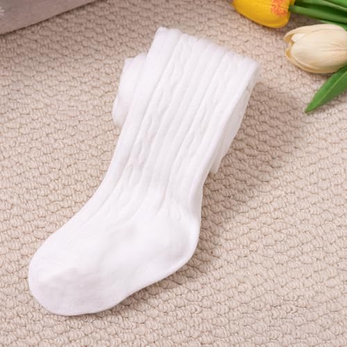Image of SYGA Baby Tights For Girls Soft Cotton Infant Leggings Toddler Solid Knit Stockings Socks Newborn Warm Crochet Pants