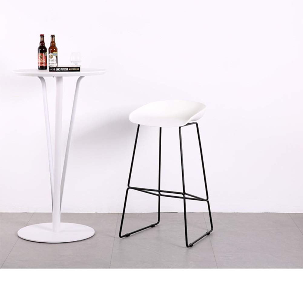 Chaise de bar nordique blanche en fer forgé | Tabouret haut moderne