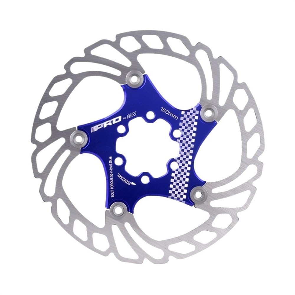 Disco Freno Montaña Bike Acero Inoxidable Disco de Skid 140 mm 160 mm 180 mm 203 mm Delgada y Ligeras Pastillas de Freno rotores flotantes Piezas de Bicicleta Freno Disco(203MM Blue)