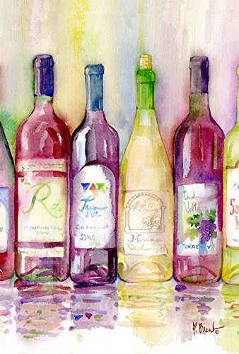 Toland Home Garden Reds and Whites 12.5 x 18 Inch Decorative Colorful Wine Bottle Cabernet Zinfandel Garden Flag