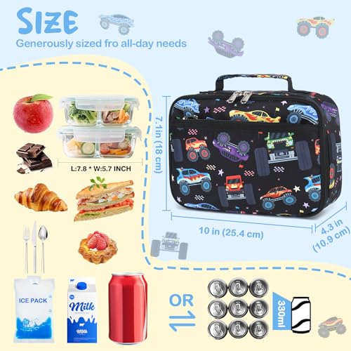 Image of CAMTOP Lunch Box Kids Boys Insulated Lunch Cooler Bag Reusable Lunch Tote Kit for School Travel