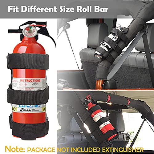 Fire Extinguisher Holder Fire Extinguisher Mount Fire Extinguisher Mounting Bracket Roll Cage Fire Extinguisher Mount Fire Extinguisher Kit Compatible with Jeep Wrangler CJ YJ LJ TJ JK JKU JL
