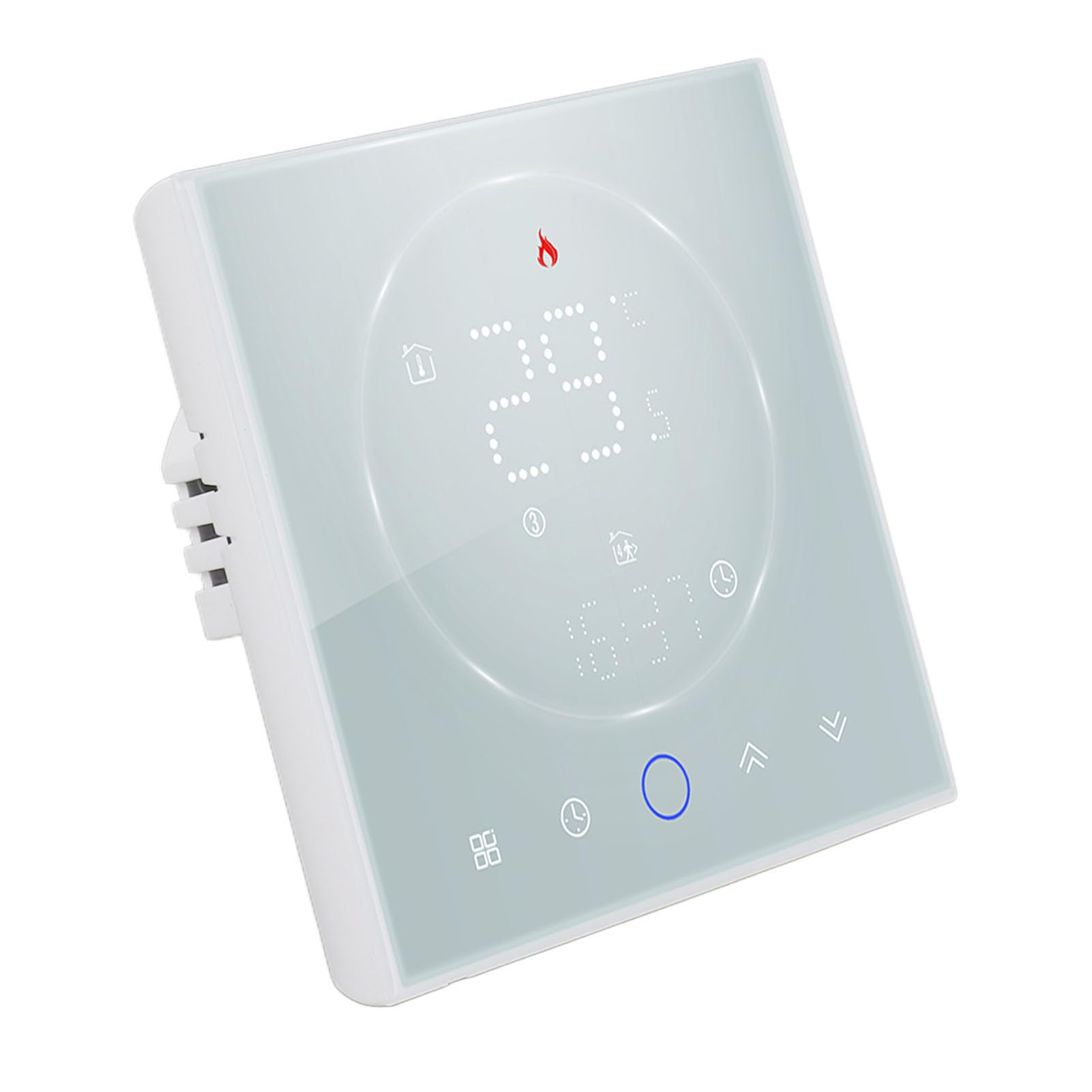 Eujgoov Inteligentny Termostat, Programowalny Termostat LED, Dokładna Kontrola Temperatury, Ekran Dotykowy, montaż Naścienny do Domu i Biura (WHITE)