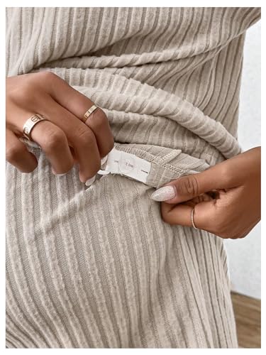 Image of MakeMeChic Women's Maternity 2 Piece Outfits Summer Short Sleeve Rib Knit Tee Top and Short Lounge Sets Clothes