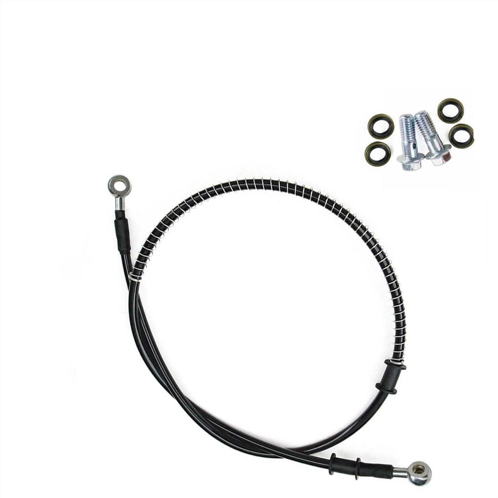 Motorbike Part 400mm/40cm-2300mm/230cm M8 28°-28° Motorcycle Braided Steel Hydraulic Brake Line Clutch Oil Hose Tube Pipe(1900mm)