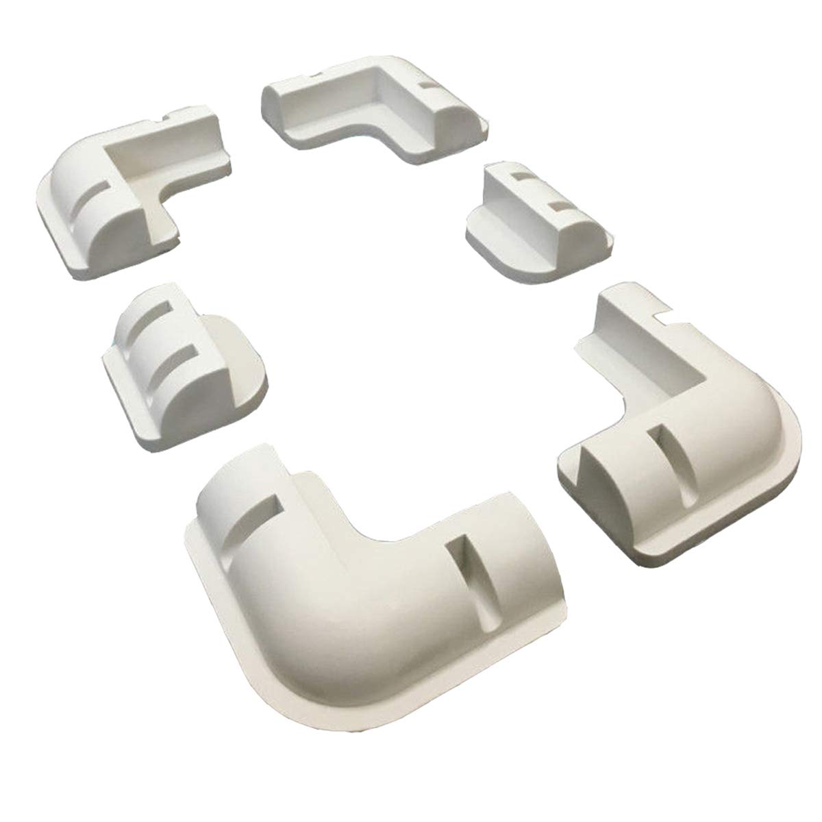6pc Solar Panel Mounting Bracket White Rectangle Sets-Free Corner Bracket Mount for Boats, Caravans,RV