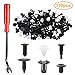 URAQT Remaches Plastico, 130Pcs Universales Grapas Coche Clips Fijos, Coche Parachoques Guardabarros de Sujetador, Clips Carrocería de Coche con Herramienta de Desmontar