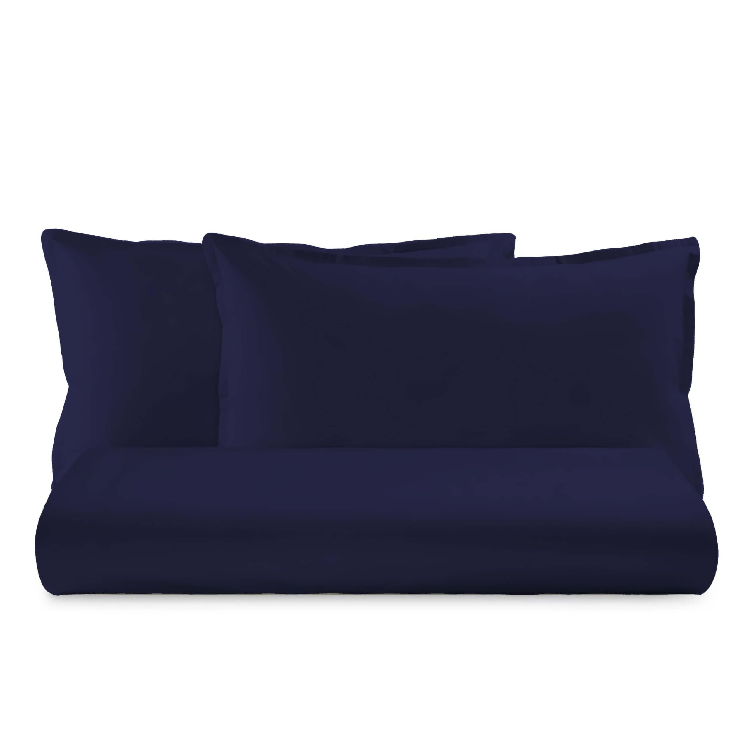 Novia - COLORFUL - Completo Letto Tinta Unita 100% cotone morbido, resistente e duraturo, comfort garantito 2 Piazze Maxi, Navy