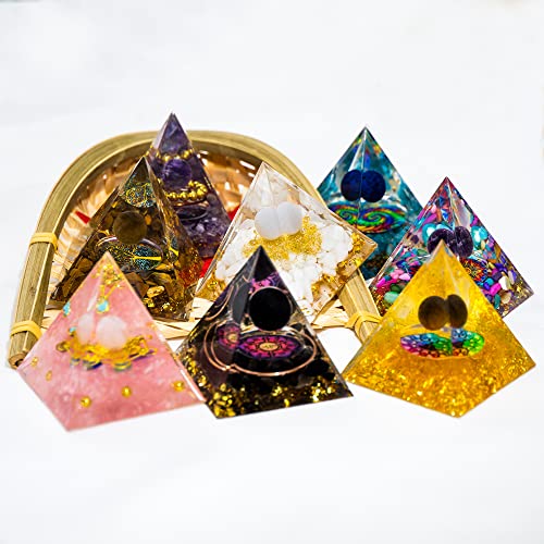 Orgone Zodiac Chakra Energy Healing Crystal Pyramid for Health, Success ...