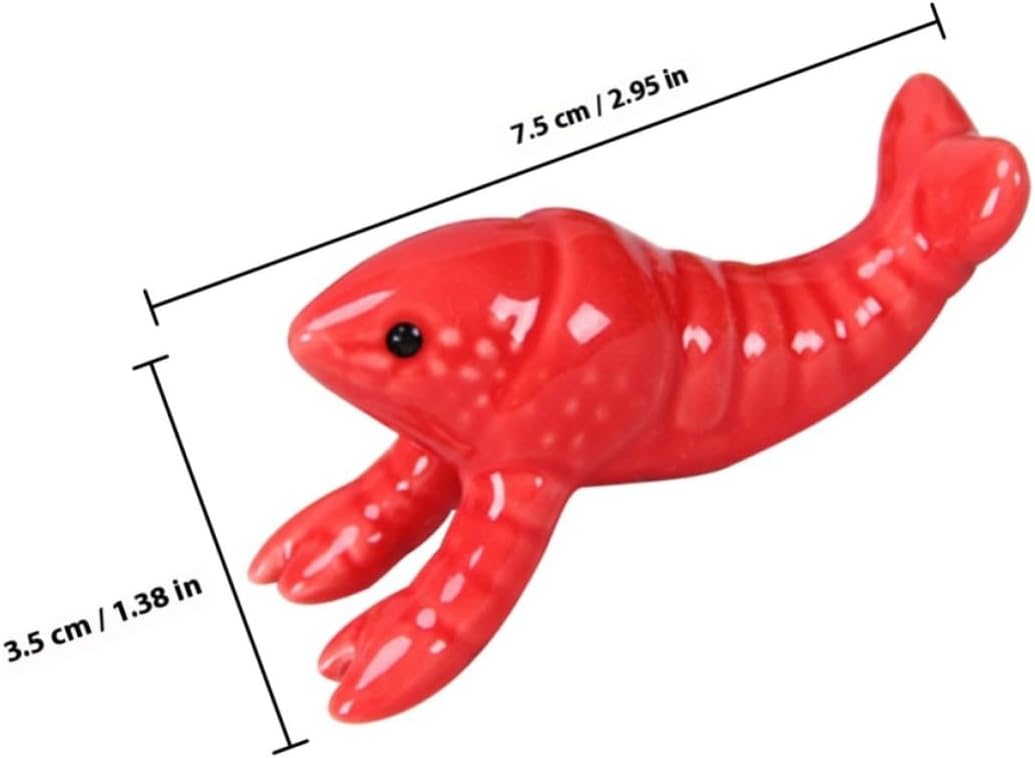 4pcs Ceramic Animal Chopstick Rest for Tabletop Dining, Red