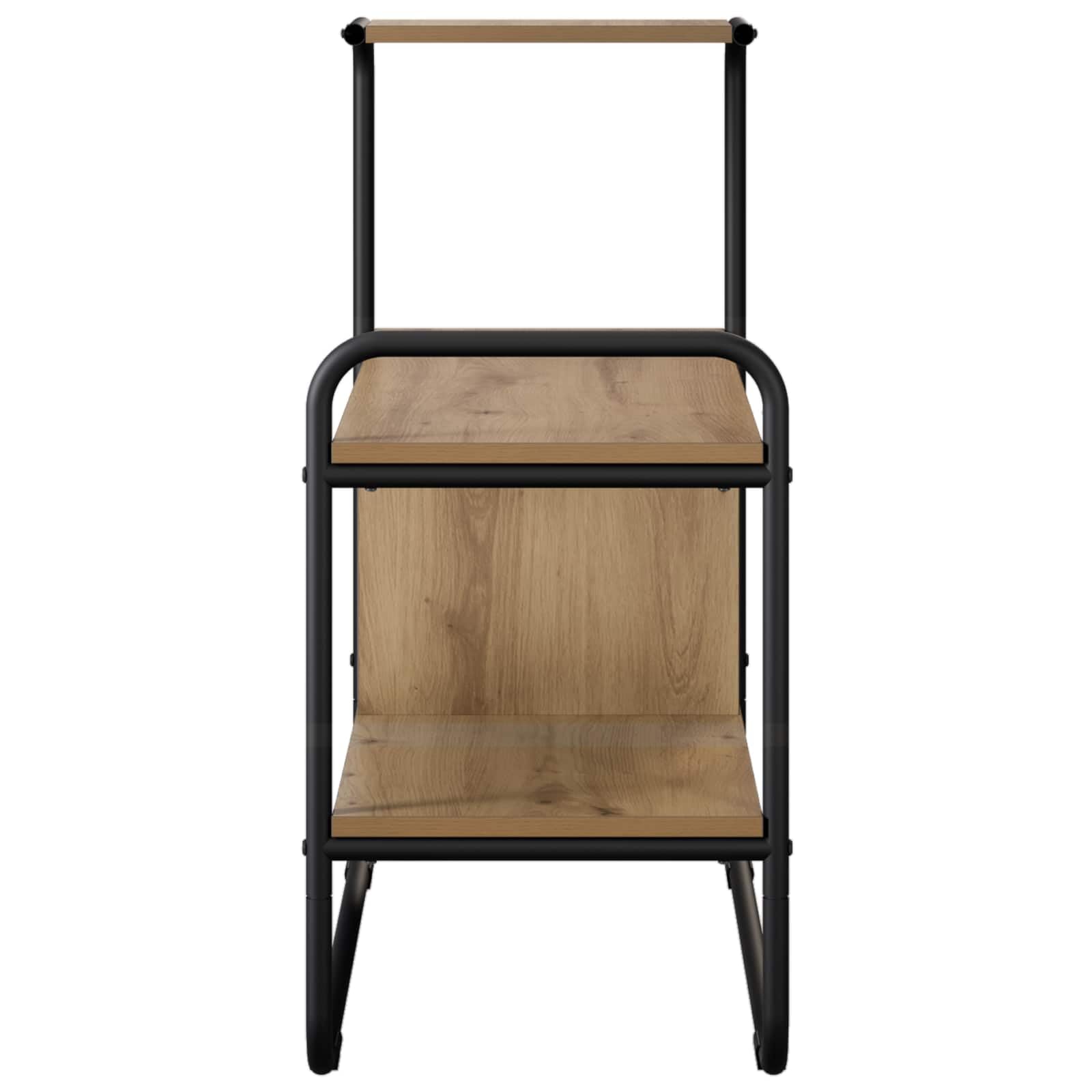 Stół konsolowy z dębu Artisan, 80 x 35 x 75 cm, materiał drewnopochodny z ocynkowanej ramy stalowej, regał do przechowywania, nóżki z tworzywa sztucznego do ochrony podłogi, nie zajmuje dużo