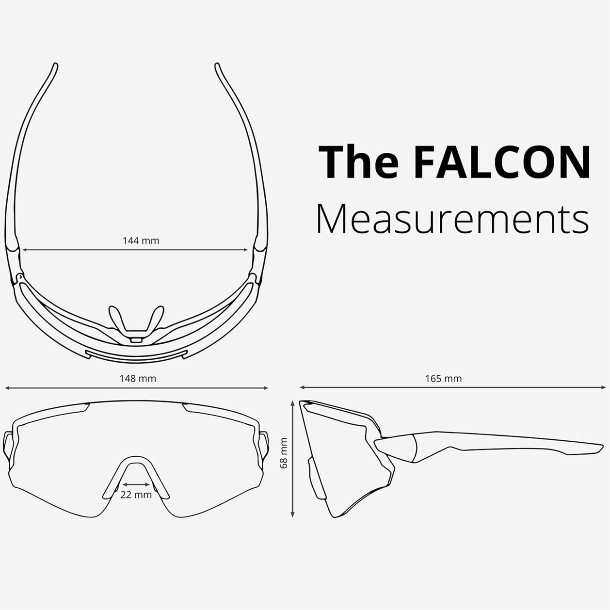 NAKED Optics FALCON - Occhiali sportivi per uomo e donna, occhiali da sole sportivi con protezione UV, fascia magnetica e lenti intercambiabili