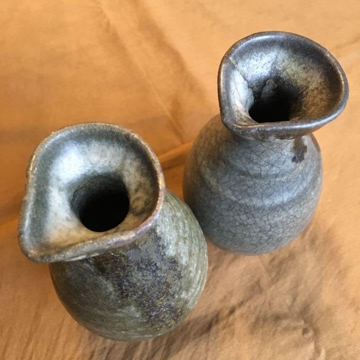 希少！経年70年以上 年代物 徳利 酒器 陶器 焼物 一輪挿し 花瓶 花器 骨董 ☆ 古い酒壺 古酒 日本酒 清酒 1級 空瓶 陶器 骨董 一輪挿し