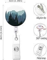 Vista 3 de Carrete retráctil para tarjetas de identificación Knocent con clip de cocodrilo, lindo carrete de mosquetón con clip para tarjetas de identificación