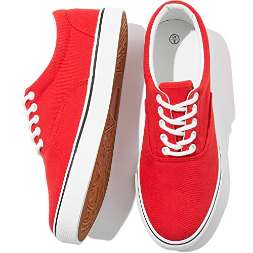 Image of FRACORA Mens White Canvas Shoes Low Top Canvas Sneakers Lace Up Casual Shoes