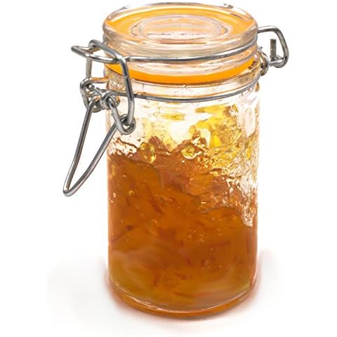 Chef-Hub 12 X Mini Clip Top Terrine Storage 70ml Herb Glass Jars Container with Airtight Seal Cover