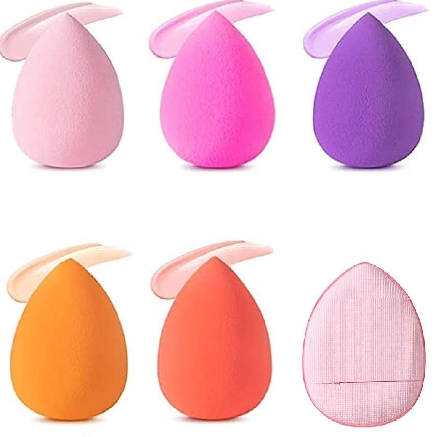 Image of Mini 5Pcs Makeup Blending Sponges-1 Soft Beauty Foundation Finger Sponge for Flawless Cream, Powder & Liquid Application - Applicator Sponge(6Pcs)