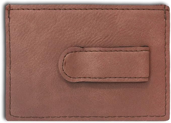 LaserGram MCW Money Clip Wallet, Hibiscus Flower 1, Personalized Engraving Included (Dark Brown)3