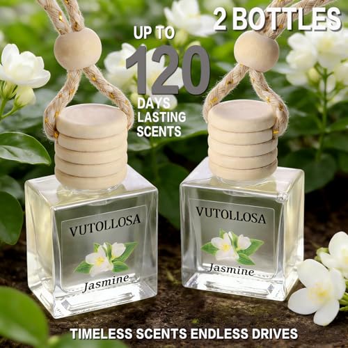 Image of 2-Pack Car Air Fresheners, Car Deodorizer, Jasmine Scented Air Freshener Long Lasting Hanging Car Air Freshener for Men and Women, Car Scent Diffuser by VUTOLLOSA