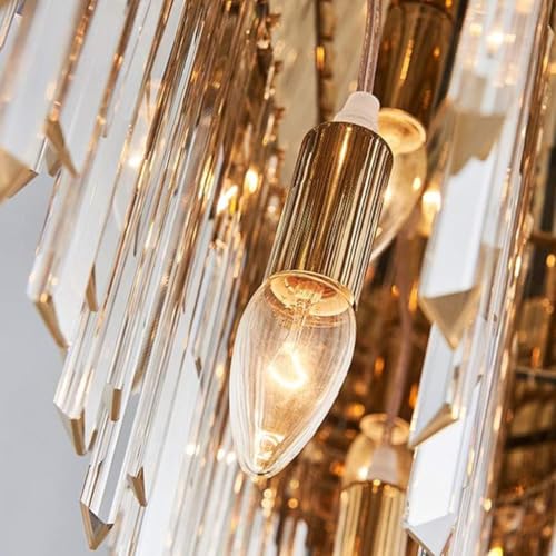 Pendant Light,Crystal Chandelier, Crystal Ceiling Light Modern Crystal Chandelier Luxury Gold Plated LED Pendant Ceiling Light for Villa, Hotel, Living Room, Dining Room(Size:40cm,Color:Gold) - Cosy Home Interiors Pendant Light,Crystal Chandelier, Crystal Ceiling Light Modern Crystal Chandelier Luxury Gold Plated LED Pendant Ceiling Light for Villa, Hotel, Living Room, Dining Room(Size:40cm,Color:Gold) - Image 5