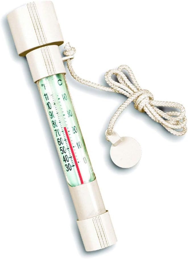 SWIMLINE HYDROTOOLS Detachable Buoy Top Thermometer Large Floating Easy Read For Water Temperature Shatter Resistant With String For Outdoor And Indoor Swimming Pools Spas Ponds Bathtubs