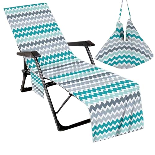 Brand-gangdiude Toallas para tumbonas con Bolsillos y Bolsa Accesorios Vacaciones Toalla Playa Microfibra de Secado rápido Piscina Funda para Tumbona